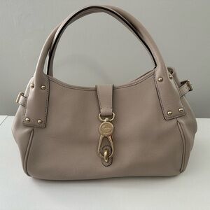 EUC Dooney & Bourke Belvedere Beige Logo Lock Satchel (Medium)